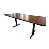 Rectangular breakroom table. Brown top.72in long