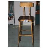 Metal Gold Painted Stool 41" T