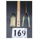 1928 Camphor Oil Bottle--Antique Curling Iron