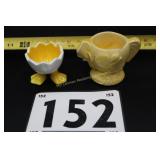 Yellow Chick Egg Cup---Fanny Farmer--Chicken Legs