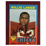 WILLIE LANIER ROOKIE AUTOGRAPHED - 1971 TOPPS