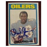 CHARLIE JOINER ROOKIE AUTOGRAPHED 1972 TOPPS # 224