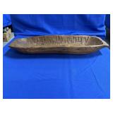 PRIMITIVE HARD CARVED WOODEN DOUGH BOWL