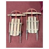 (2) VINTAGE CHILDRENS RUNNER SLEDS (35" LONG)