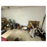 CONTENTS OF BASEMENT SHELVES, CARPET, TOOLS, &