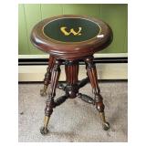 WOODEN CLAW-FOOT STOOL (19" TALL)