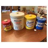 (4-PC) ADVERTISING TIN CANISTER SET