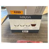 3 mikasa stemless wine glasses