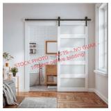 Glass Wood Barn Door with Hardware 38"x80ï¿½