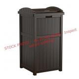 Suncast 33 Gal Durable Hideaway Garbage Can