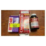 Band-Aids, cortisone 10 & XRay multi vitamins