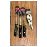 3ct #3x6" screwdrivers & Steel Grip 7ï¿½ locking