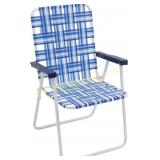 2ct Folding Web Lawn Chair, Blue/White