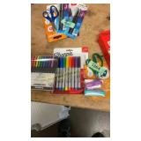 Sarasa felt tip pens, sharpies & safety scissors