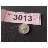 Uncirculated 1945 D Mercury silver dime