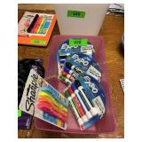 3pk Expo dry erase markers, 1pk Sharpie