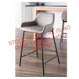 Daniella 24 in. Grey Faux  Counter Stool (Set of