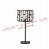 Black Table Lamp with Chrystal Shade