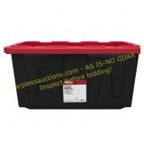 3 ct. 27 Gallon Plastic Storage Bin  Black/Red Lid