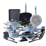 T-fal 22-Piece Non-Stick Cookware Set  Blue