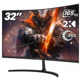 CRUA 32" Curved Gaming Monitor, 165Hz QHD, VA