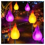 6 Pack Halloween Solar Torch Lights, 96 LEDs