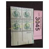 Mint block 4 cent US postal stamps