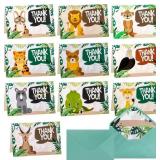 50pk Safari Kids Thank You Cards, 4x6