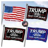 Trump 2024 Flag 4 PACKS 3x5FT (TRUMP BLUE)