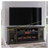 Everett 72 TV Console with Fireplace, Brown