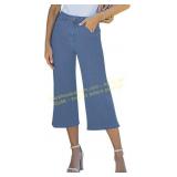 Vetinee Women s L Wide Leg Capri Jeans High Waiste