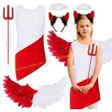 2ct Kids 10-12 Halloween Angel Devil Costume Set