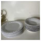 Gibson White Embossed Plates & Bowls