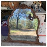 Antique Wood Framed Mirror