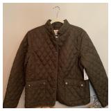 Green Button Up Puffer Jacket XL