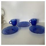 Blue Glass Bowls & Mugs