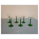 Green Stem Luminarc Wine Glasses 6 PC