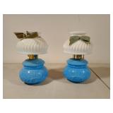 2 AVON Glass Courting Lamp Elusive Cologne Bottles