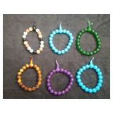 Assorted Glass Bead Stretch Bracelets - 6 PC