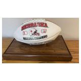 NEBRASKA 1997 NATIONAL CHAMPIONS FOOTBALL W/ STAND