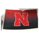 NEBRASKA CORNHUSKERS FLAG & METAL SIGN