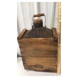 WOOD/METAL FUEL CAN (VINTAGE)