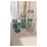 (16 +/-) Glass jars & bottles