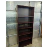 modern cherry finish bookcase