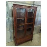 Mahogany modern bookcase cabinet w/ drawers