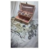 Small Costume Jewelry Box with contents