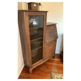 Antique Oak Side By Side Cabinet Desk