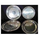 Vtg Silver Serving Trays