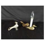 Brass Duck Electric Candle Holder (powers on)