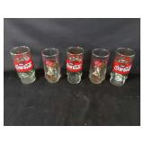 5 Coca Cola Glasses